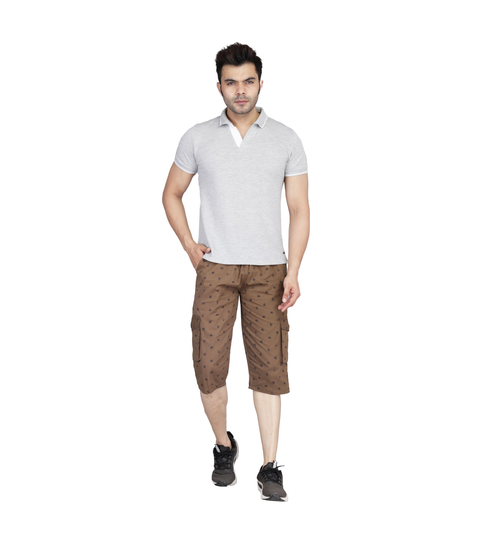 Abaranji Hosariya Trendy Printed Shorts for Men, Printed Cotton ¾ for Men 